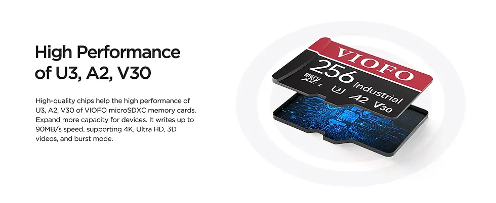 Thumbnail: VIOFO 256GB Industrial Grade microSD card: High-performance memory card for dashcams