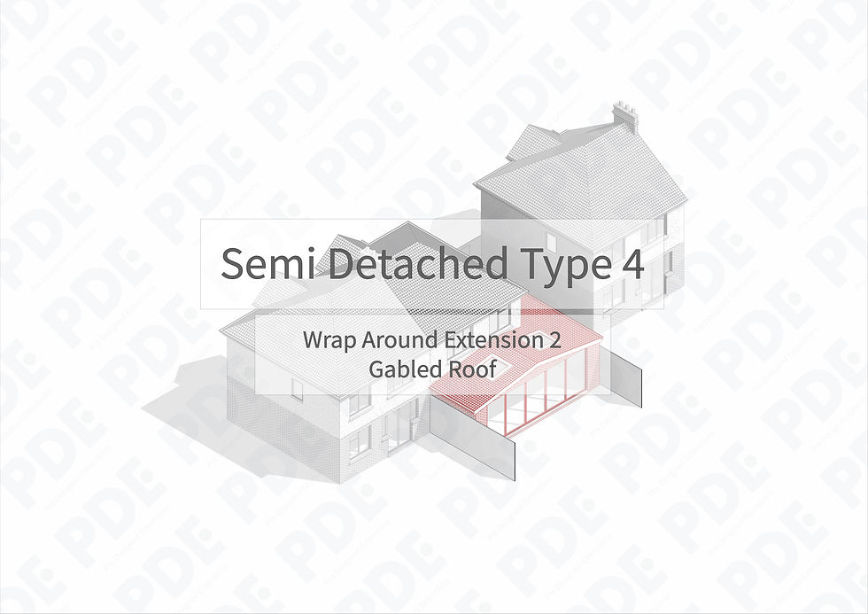 Semi Detached 4 Wrap Around Extension 2 Gabled Roof