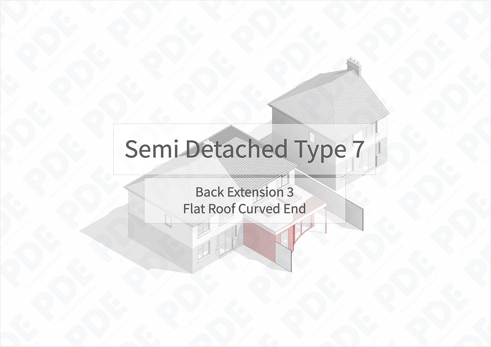 Semi Detached 7 Back Extension 3 Flat Roof Curved End