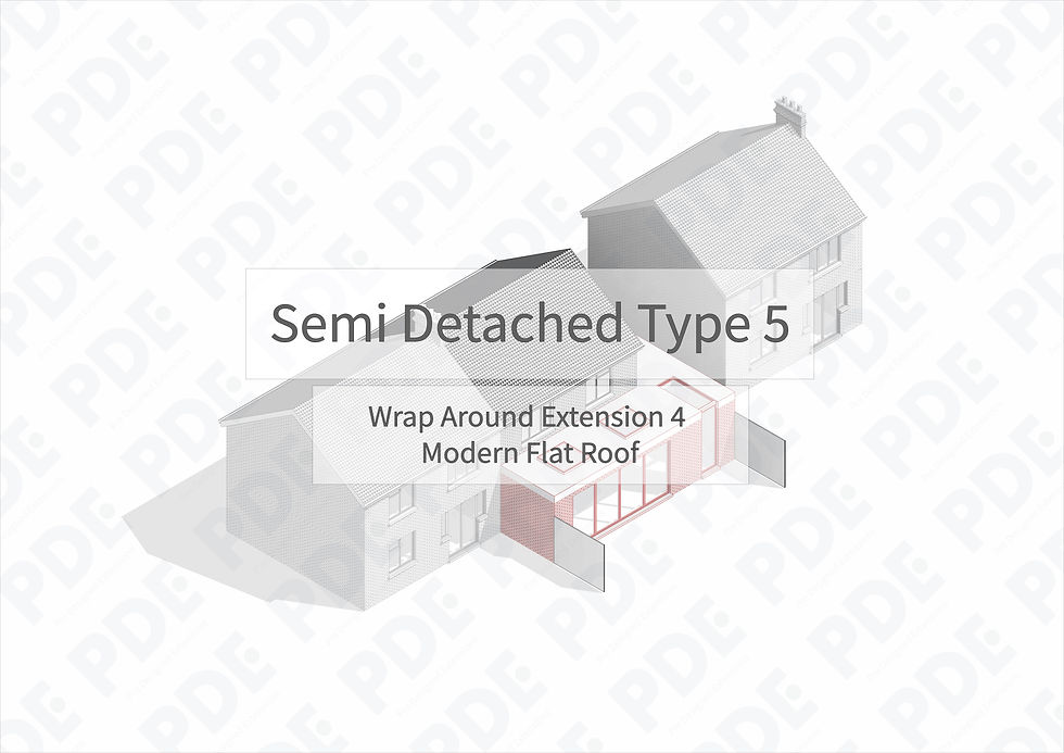 Semi Detached 5 Wrap Around Extension 4 Modern Flat Roof