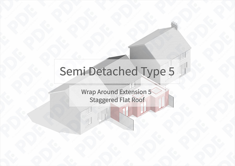 Semi Detached 5 Wrap Around Extension 5 Staggered Flat Roof