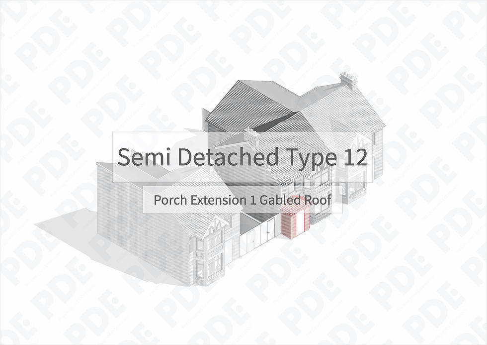 Semi Detached 12 Porch Extension 1 Gabled Roof