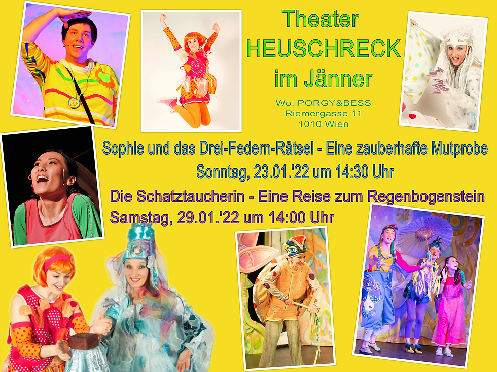 Gleich 2 unserer Musicals könnt ihr besuchen - "Die Schatztaucherin" und "Sophie und das Drei-Federn-Rätsel"