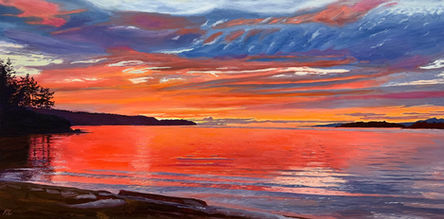 Red Sunset at Dolphin Bay, BC