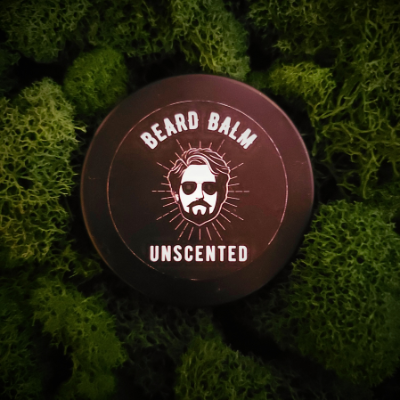 Unscented Organic Beard Balm by Zade & Zephyr — natural fragrance-free beard balm in a matte tin.