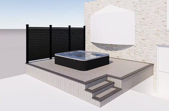 Deck design-PVC deck-Aluminum privacy screen-Oakville