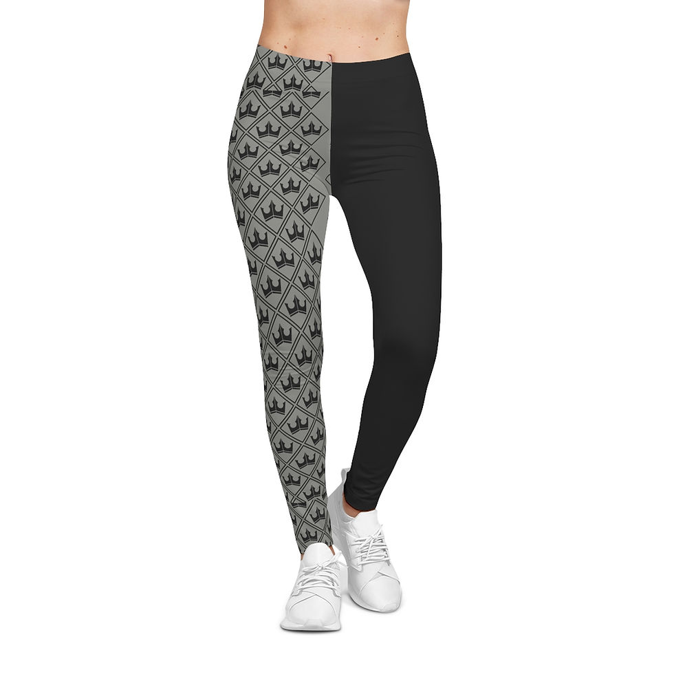 Thumbnail: Powell White on Light Blue Crown Diamond Leggings (AOP)