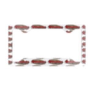 Custom Metal License Plate Frame — Repeating Vintage Racecar Design