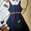 Thumbnail: Midnight blue cotton dress with kalamkari border