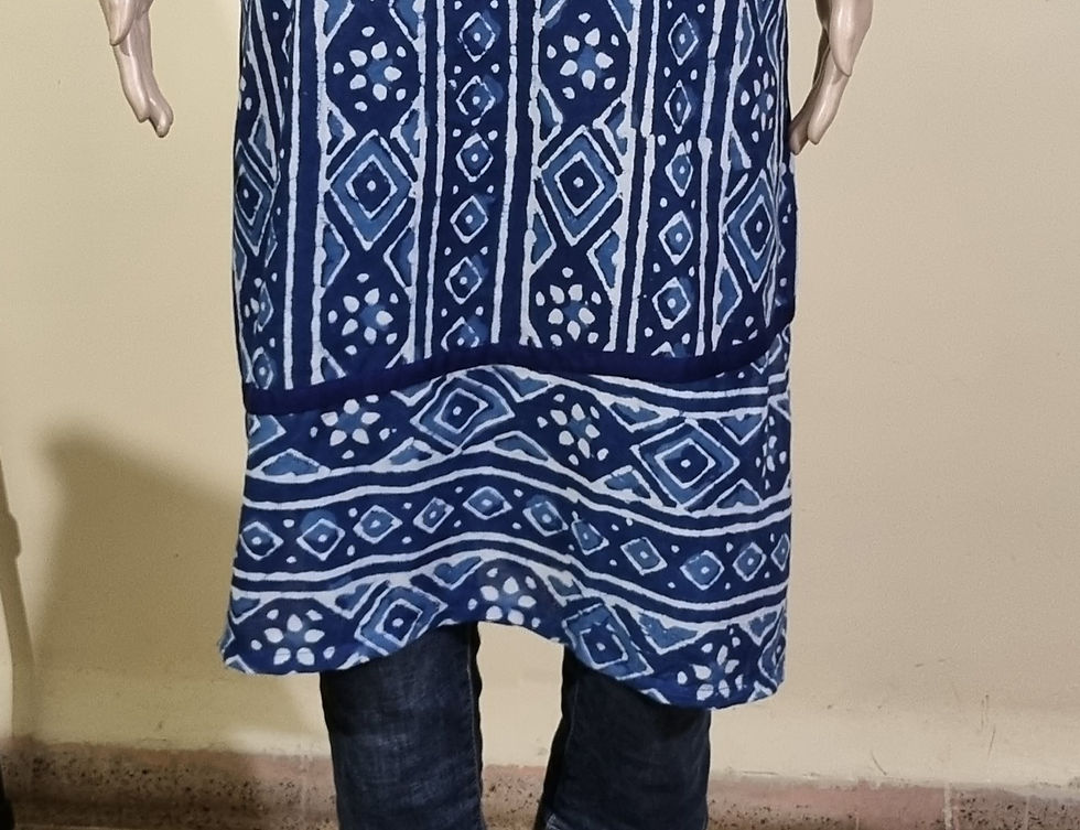 Thumbnail: BLUE HANDBLOCK PRINT KURTA