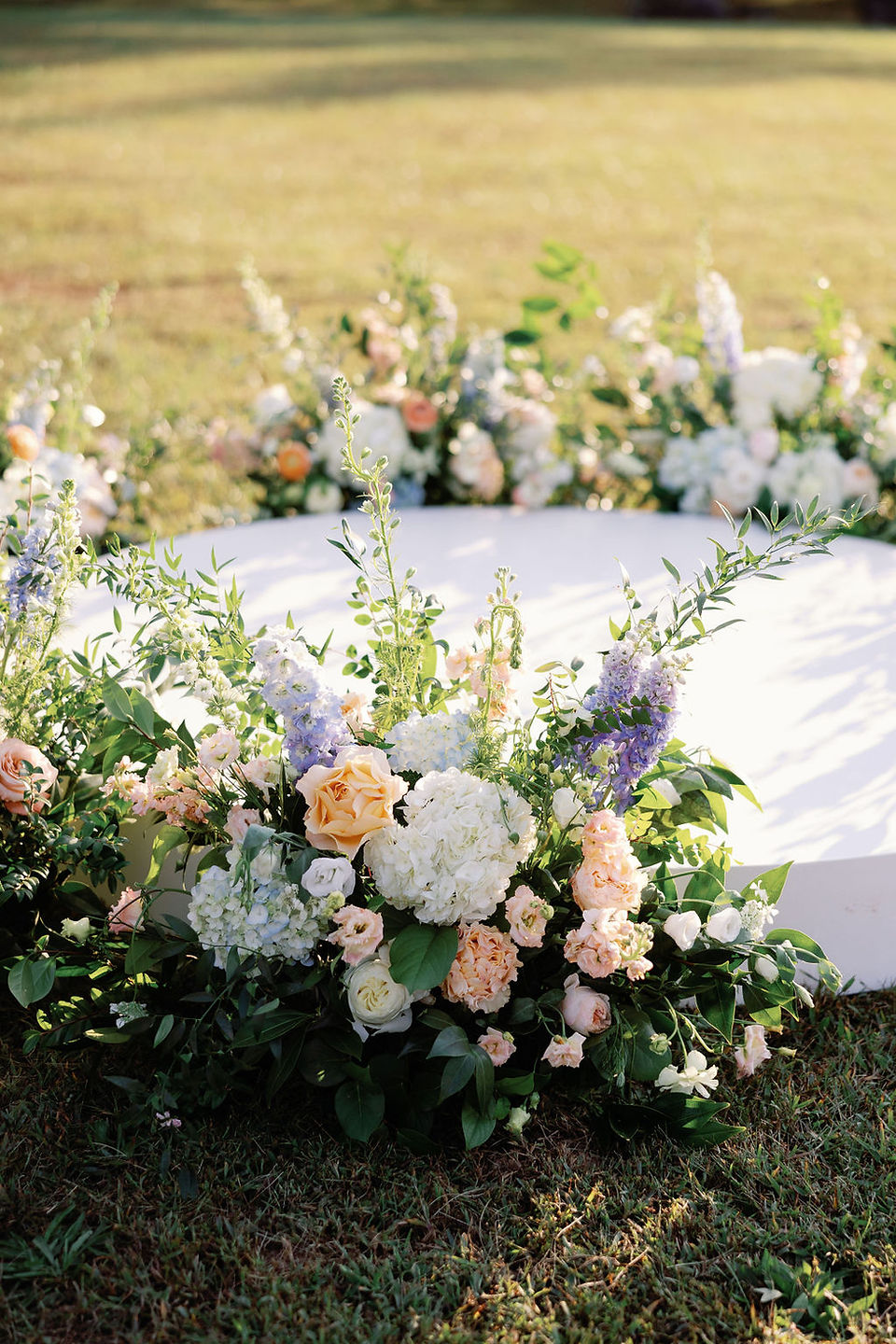 ceremony altar at Private estate Nashville tented wedding