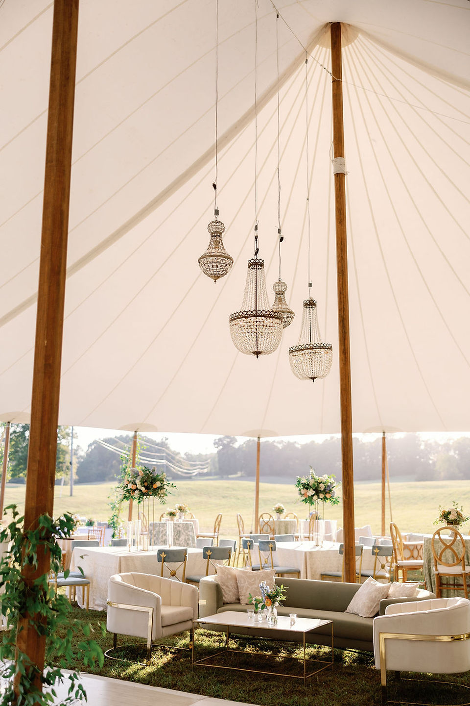 details inside sailcloth tent 