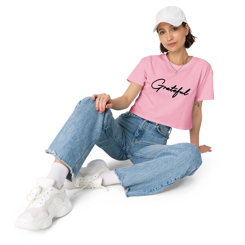 Thumbnail: Women’s GRATEFUL (BLK) crop top 