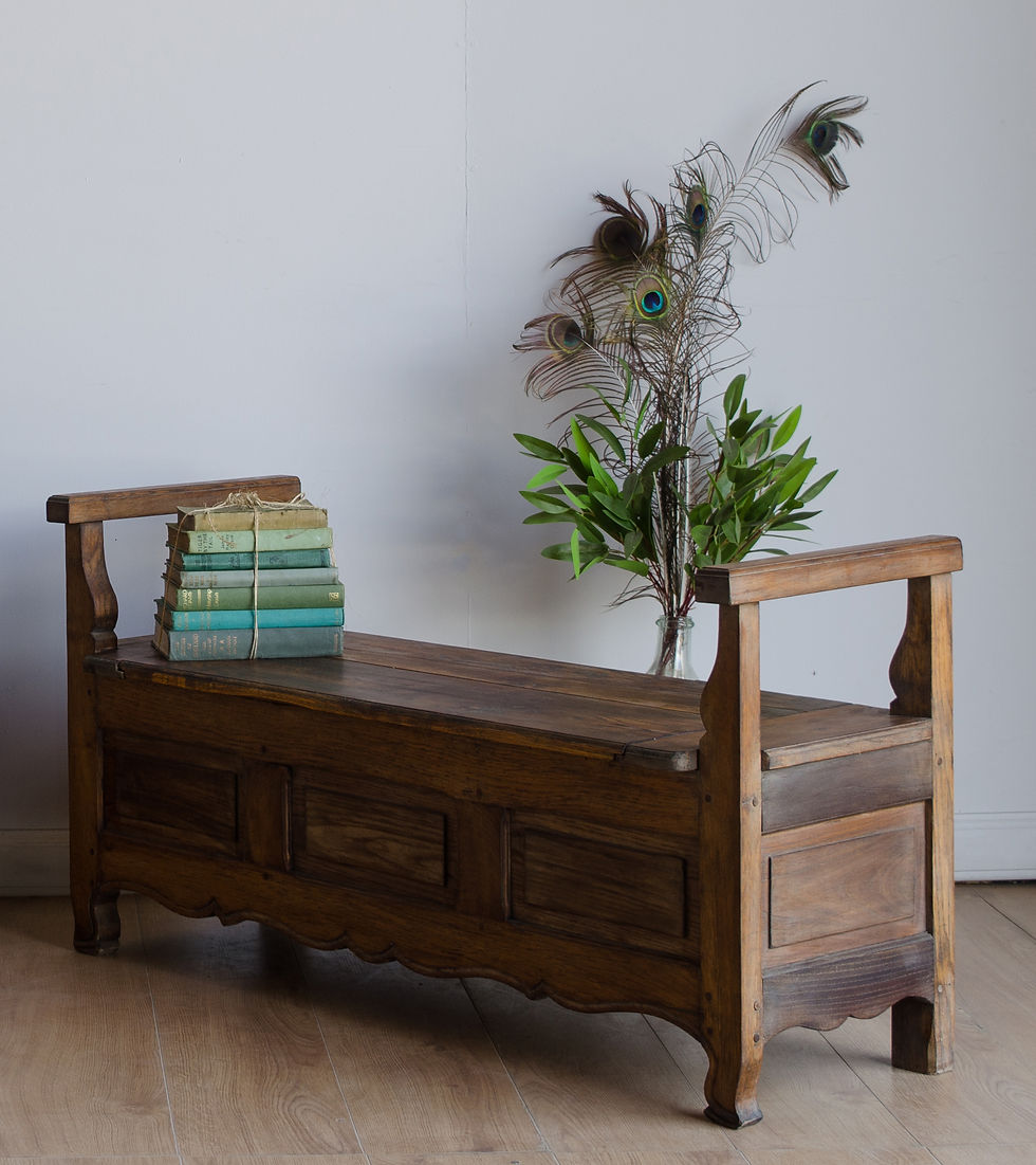 Thumbnail: SOLD TO MARCUS Rare Pair of French Oak Storage Benches / Settles (#2009)