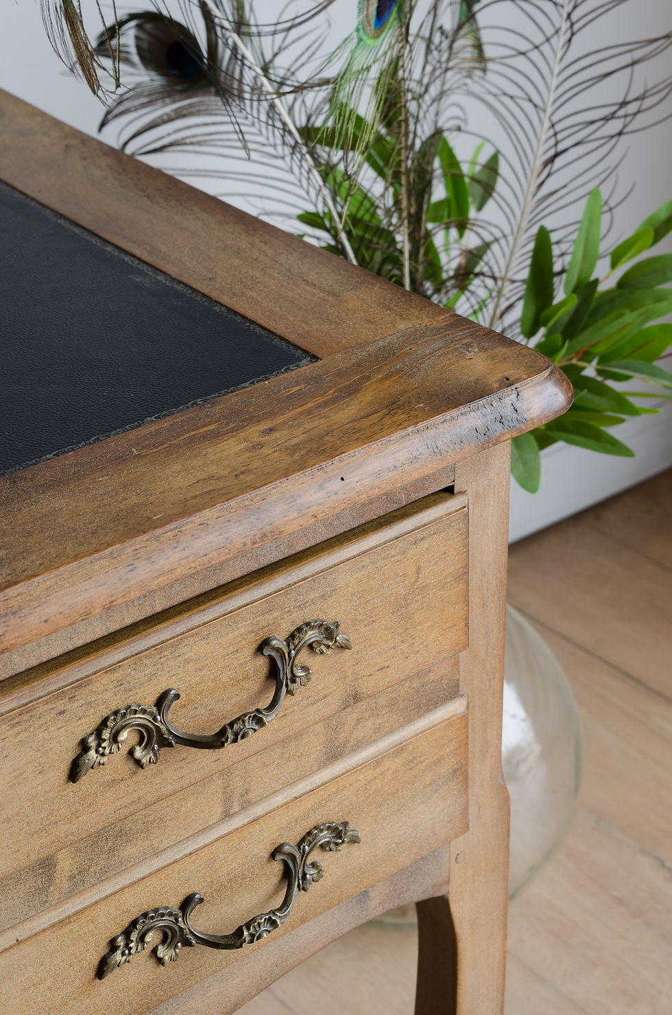 Thumbnail: Antique French Walnut Desk with Pull-Out Shelf (#2000)