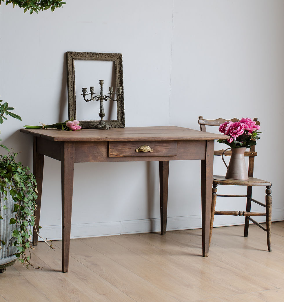 Thumbnail: Antique French Oak Desk with Pin Legs (#1984)