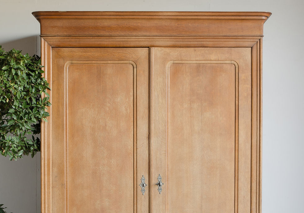 Thumbnail: Antique French Louis Philippe Oak Armoire with Hanging Rail and Drawer (#2016)