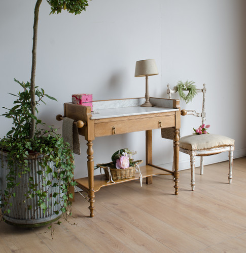Antique French Washstand with Marble Top (#1992) | happy-day-interiors