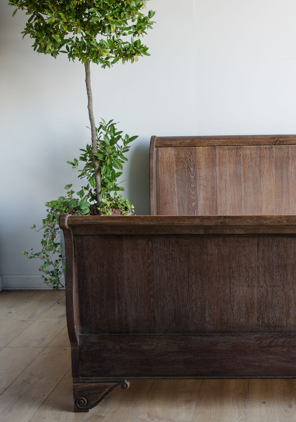 Thumbnail: French Louis Philippe Oak Double Bed (#2013)
