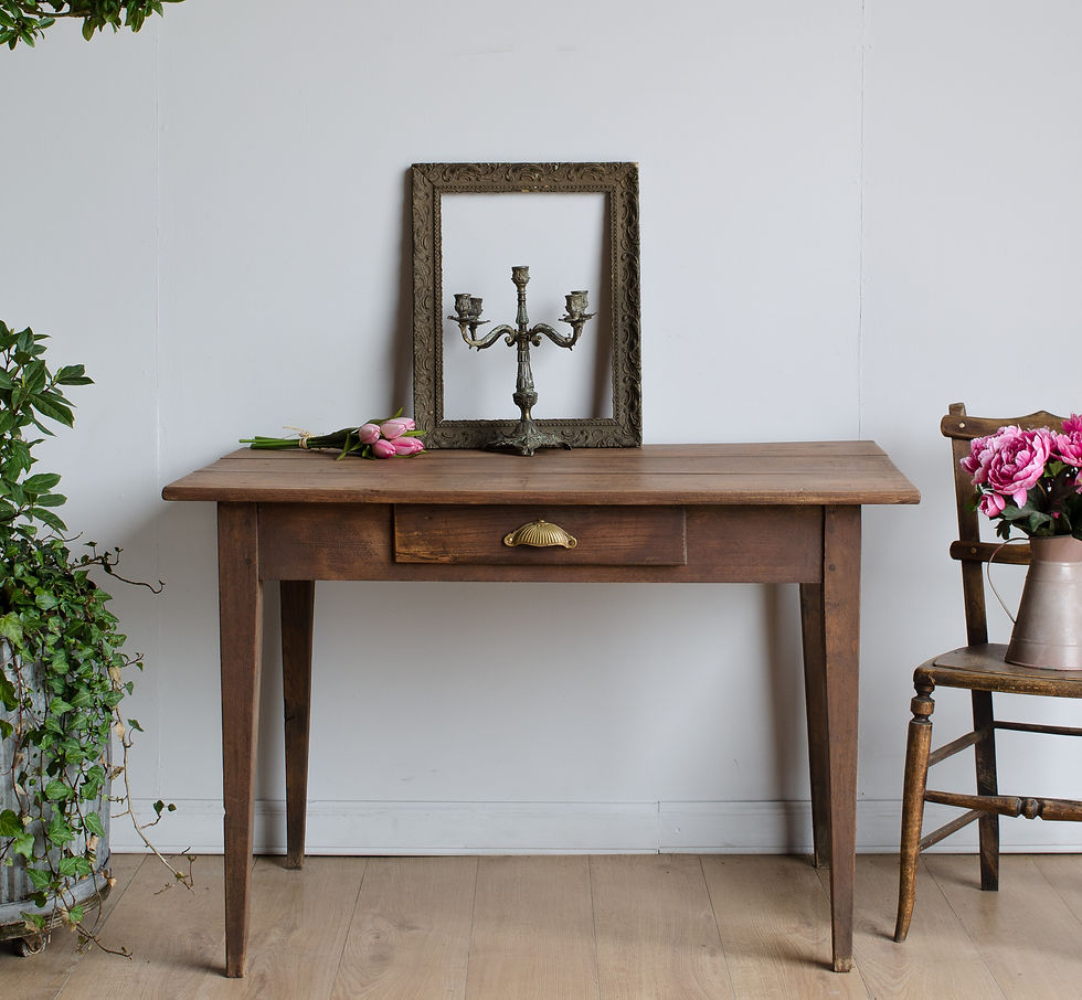 Thumbnail: Antique French Oak Desk with Pin Legs (#1984)