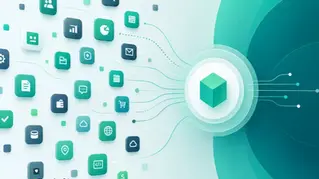 Abstract editorial hero image representing a unified Zoho One business suite