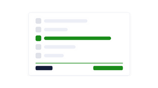 A stack of five navy bars sits on a plain ground; the bottom bar is green and the four above it are plain.