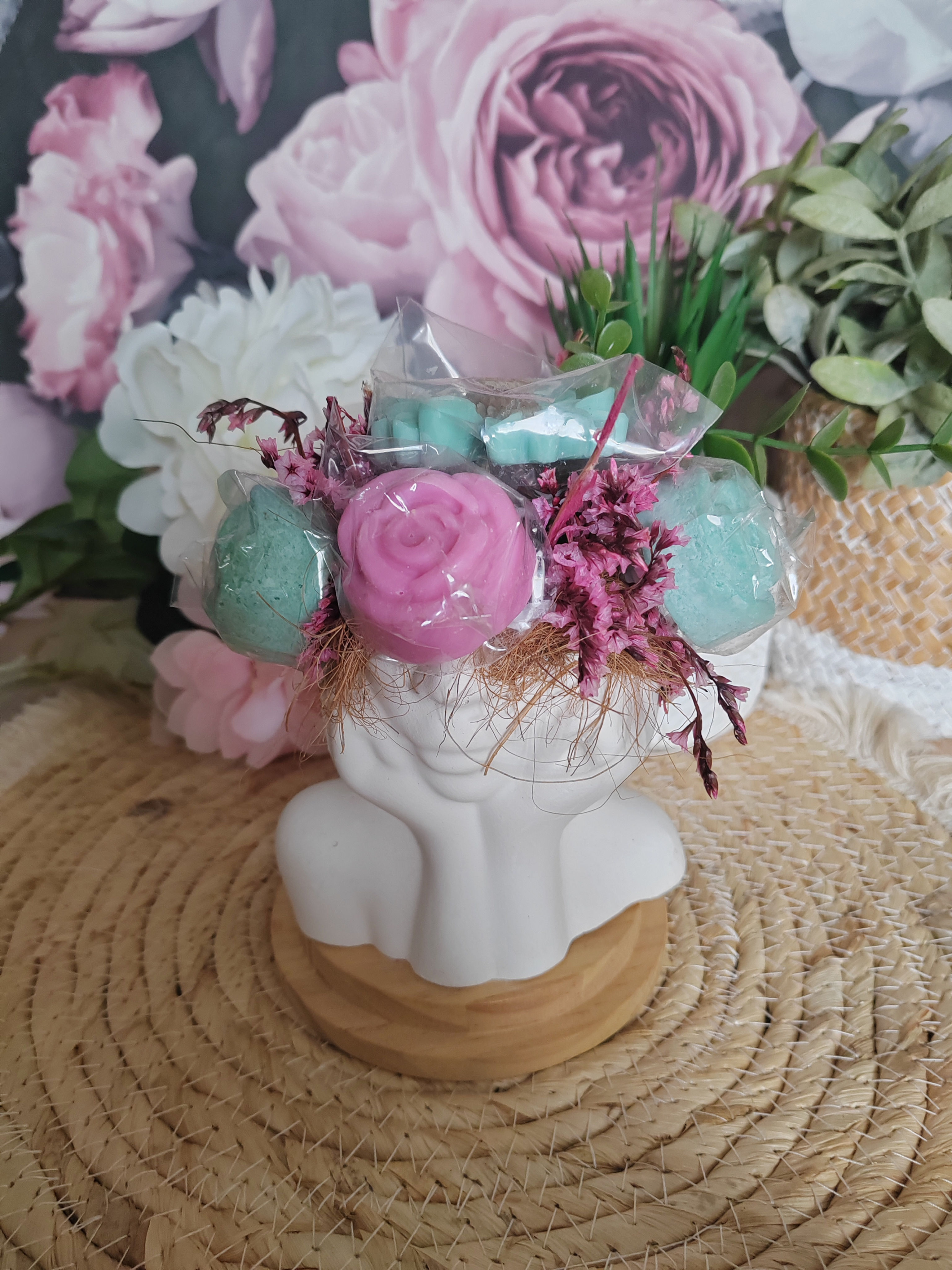 Bouquet Tête de femme parfum Lenor , adoucissant