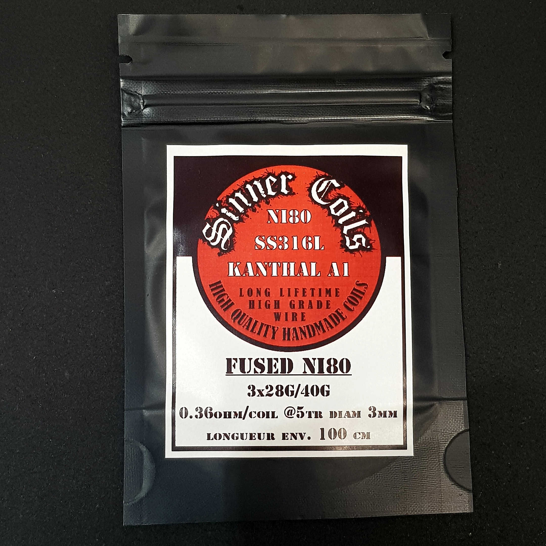 Coil Wire Sinner Coils FUSED NI80 3x28G/40G 1m