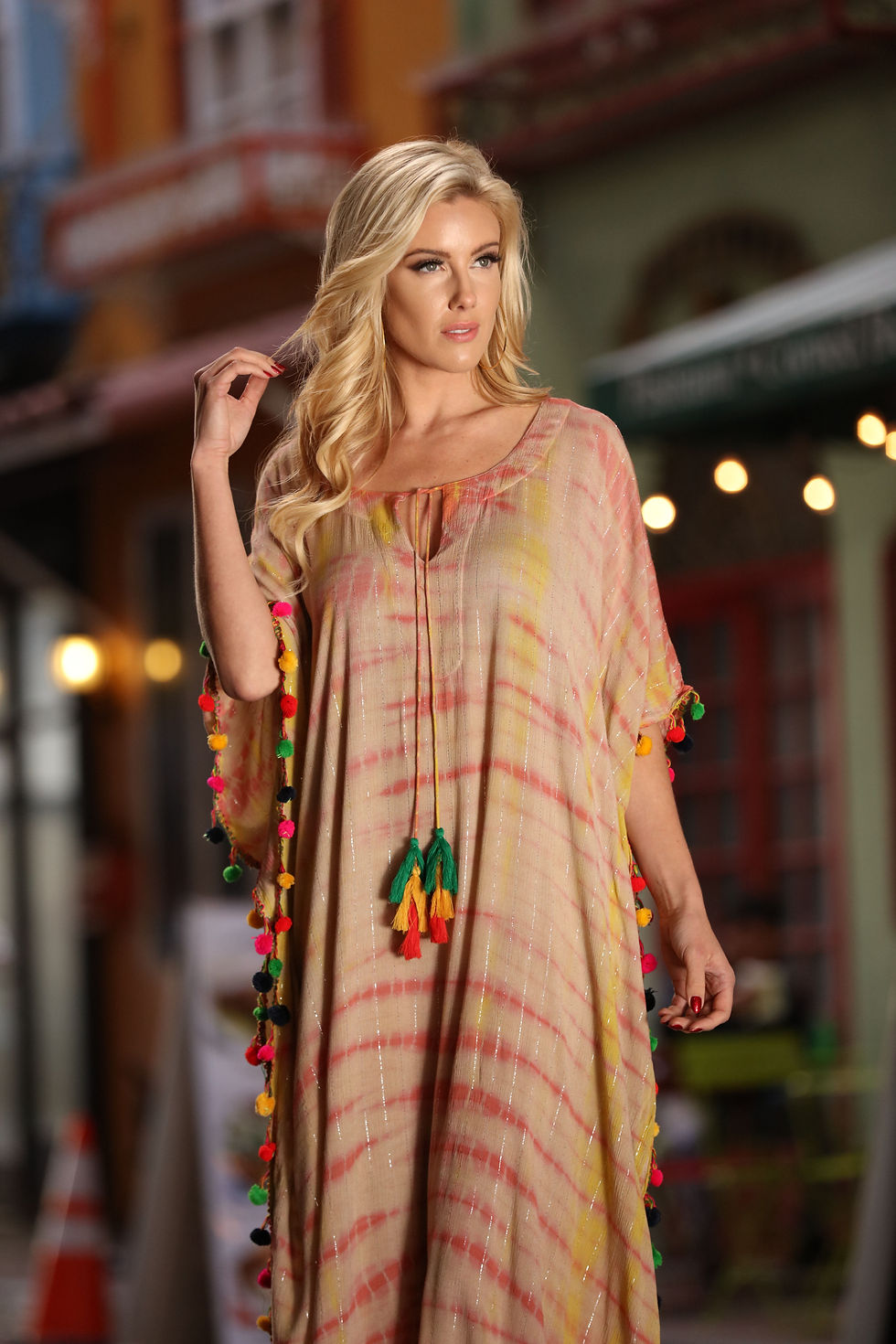 Thumbnail: Long Caftan W/Pom Pom