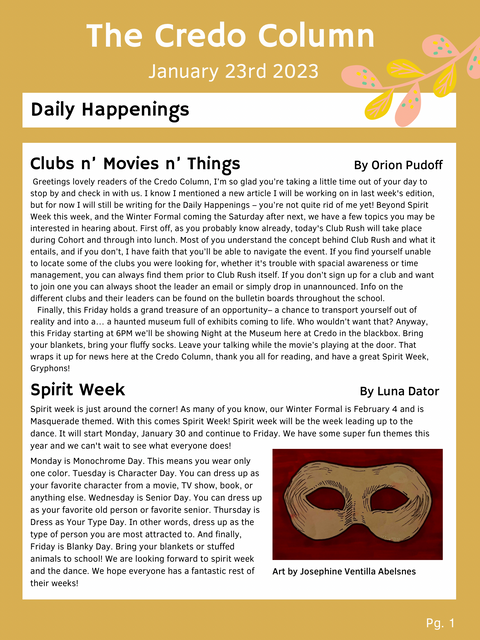 Credo Column 1/23/23