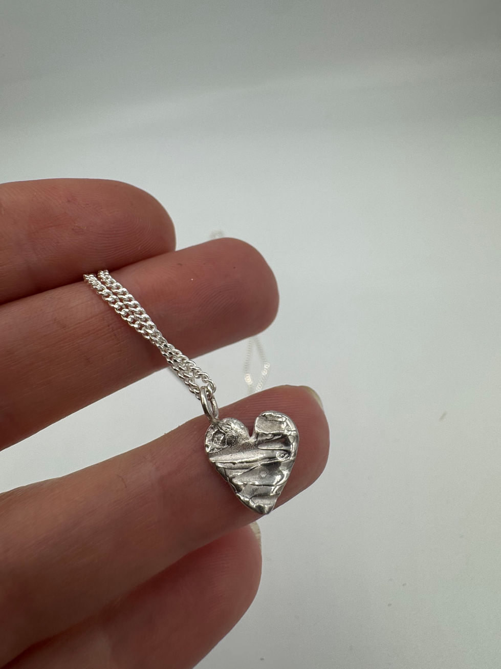 Hanger zilveren hart, liefde, hart, handgemaakt