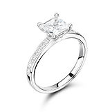 4 Claw Princess Open Gallery Mount Pavé Set Shoulders Ring