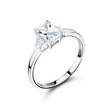 4 Claw Emerald Double Gallery Mount Baguette Set Shoulders Ring