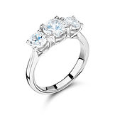 Trilogy Round Stone Double Gallery Mount Ring