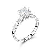 4 Claw Round Open Gallery Mount Pavé Set Shoulders Ring