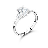 4 Claw Oval Open Gallery Mount Baguette Set Shoulders Ring