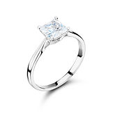 4 Claw Princess Cut Open Gallery Mount Ring