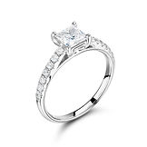 4 Claw Princess Double Gallery Mount Micro Set Shoulders Ring