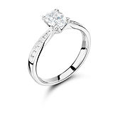4 Claw Oval Open Gallery Mount Channel Set Shoulders Ring