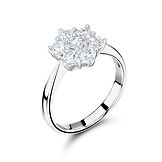 7 Stone Cluster Tapered Ring