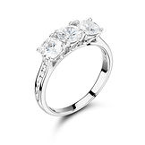 Trilogy Round Stone Open Gallery & Channel Set Shoulders Ring