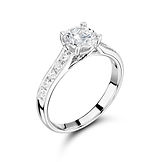 4 Claw Round Closed Gallery Mount Channel Set Shoulders Ring