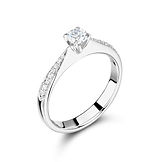 4 Claw Round Tapered Open Gallery Mount Pavé Set Shoulders Ring