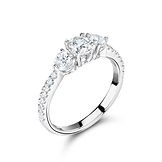 Trilogy Round Stone Double Gallery Mount Micro Set Shoulders Ring