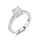 4 Claw Round Double Gallery Mount Micro Set Shoulders Ring