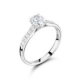 4 Claw Oval Open Gallery Mount Mirco Set Shoulders Ring