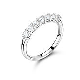 7 Brilliant Cut Stones Set in Double Gallery Round Edge Mount Ring