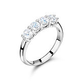 4 Brilliant Cut Stones Set in Double Gallery Round Edge Mount Ring