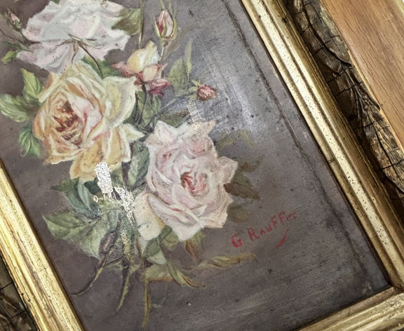 FRENCH ANTIQUE FRAMED OIL ON CANVAS