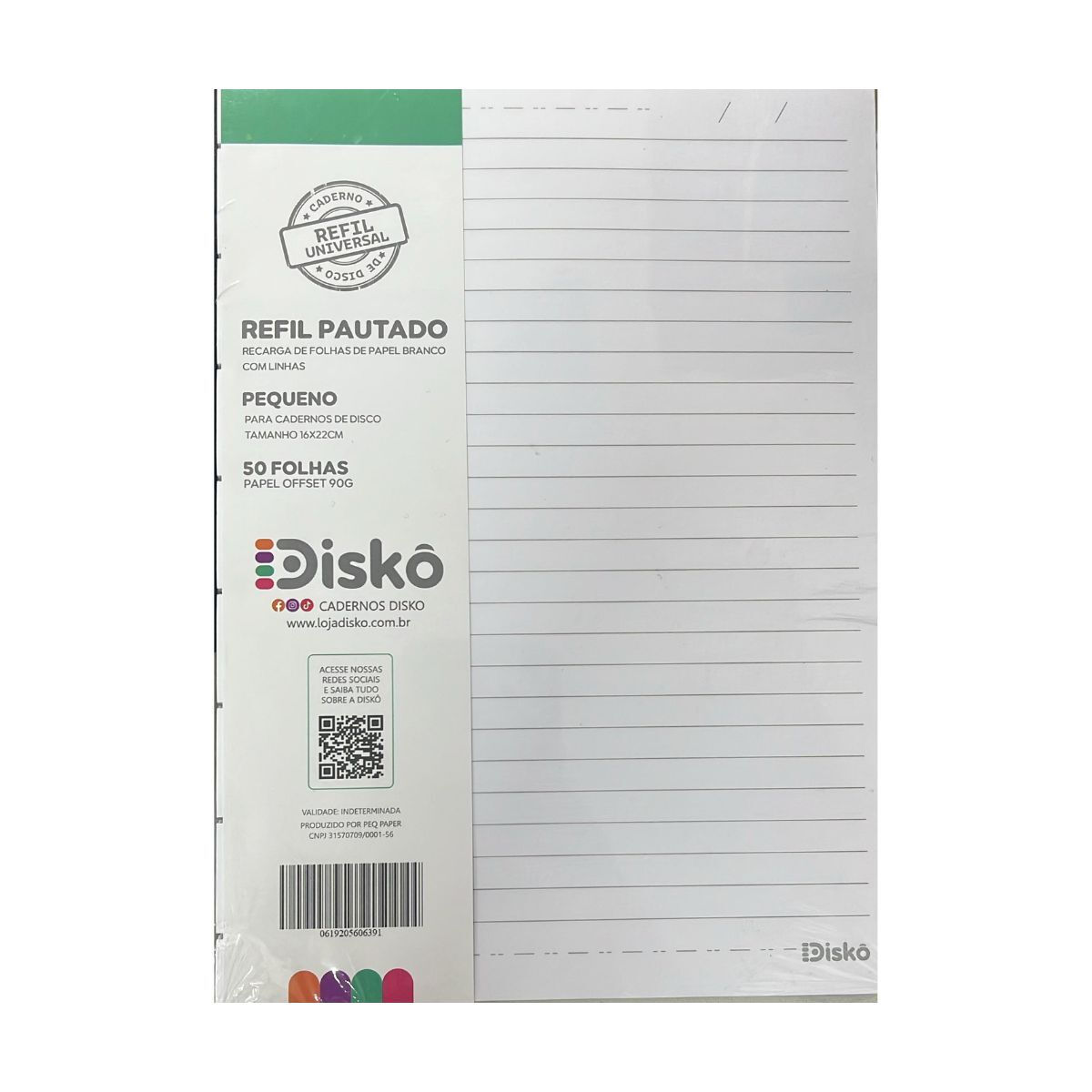 Refil Pautado P/Caderno Argolado P